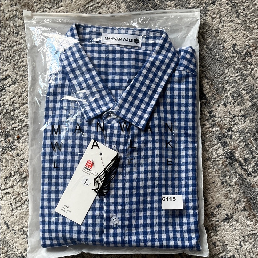 Navy Checkered Casual Shirt